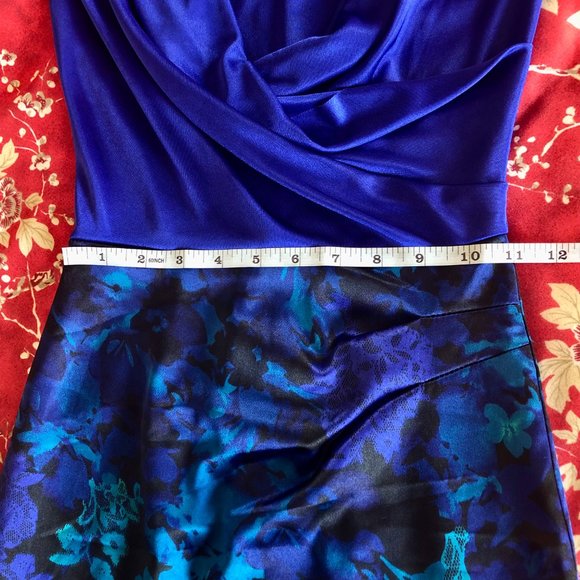 *NWT* Cobalt Draped-Front Floral-Print Sleeveless Dress - Made in Canada - XXS - Picture 14 of 16